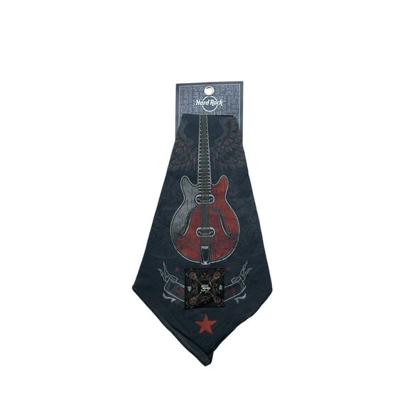 Hard Rock Cafe Other - Hard Rock Cafe 50th Anniversary Guitar Bandana NWT Black Rock Collectible Cotton